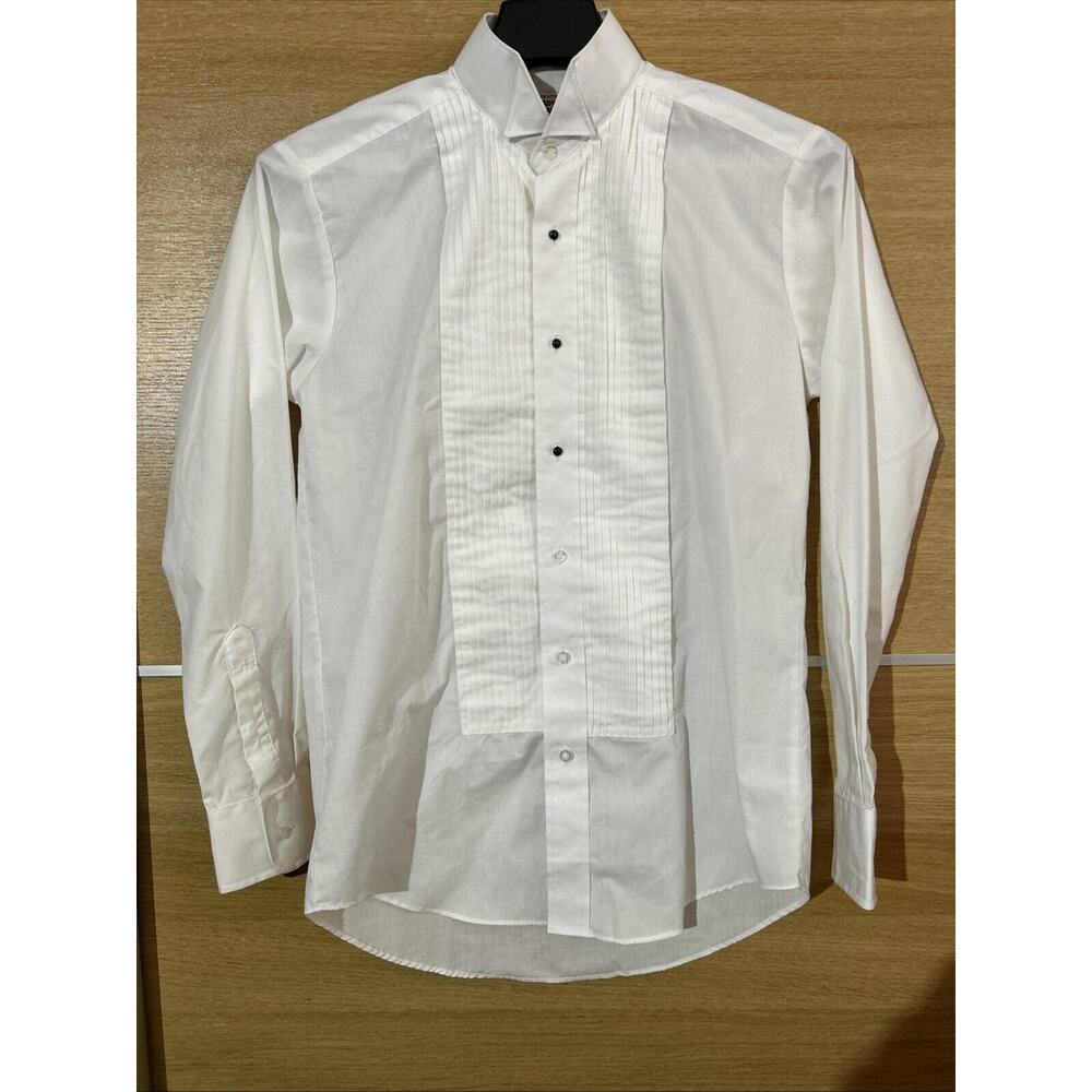 Broadway Tuxmakers White Tuxedo Shirt - Mens S 32/33 - Collared Perm Press
